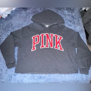 PINK Cropped Hoodie